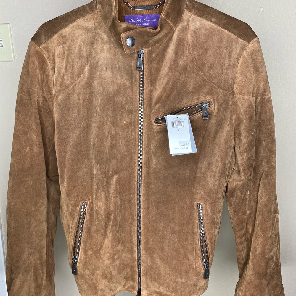 Ralph Lauren Brown Suede Jacket, never worn, size small, retails for $3500
